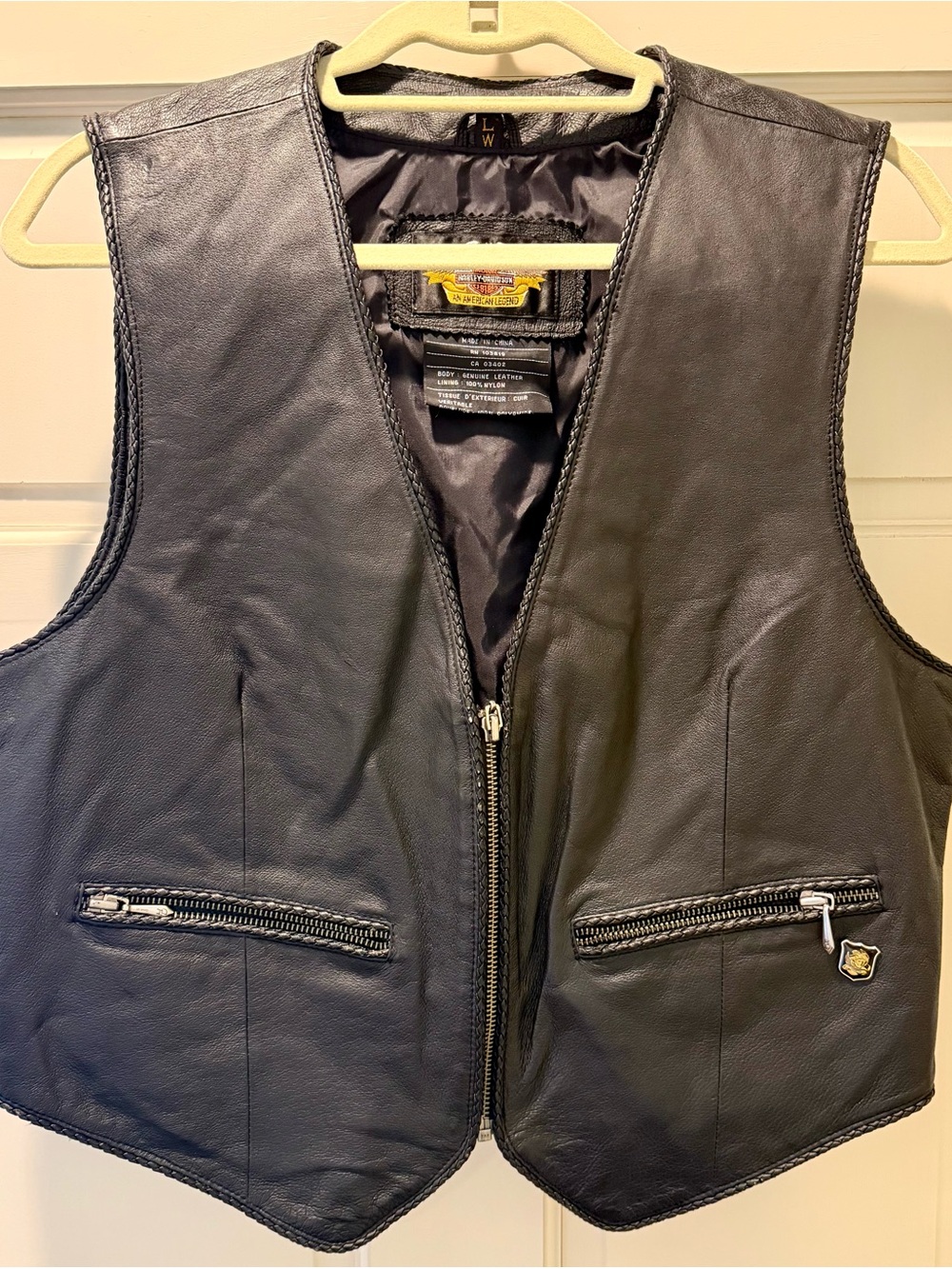 Classic Black Leather Ladies Vest - Harley Davidson